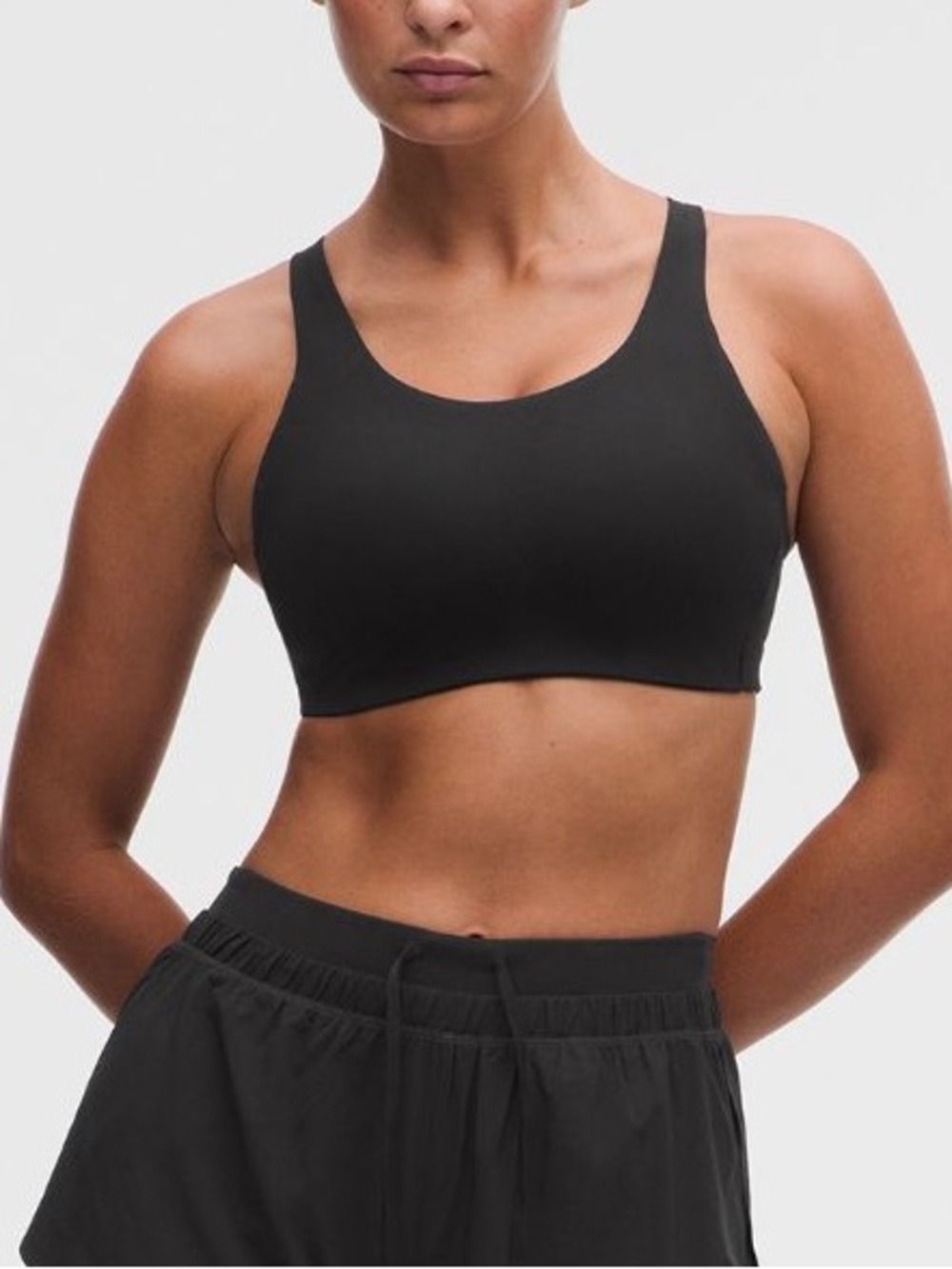 Lululemon Energy Bra High Support Black 32DD Sports Bra Adjustable Crossback
